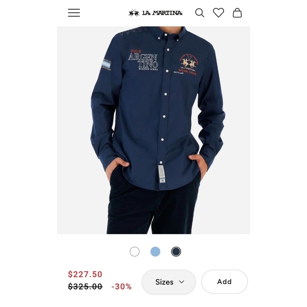 Blue Men's Shirt - Picture 10 of 10